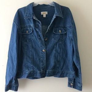Talbots Women’s Denim Jacket Size L Button Down